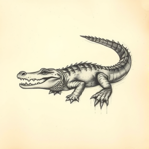 Charcoal Crocodile Tattoo