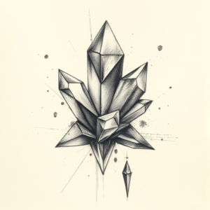Charcoal Crystal Tattoo