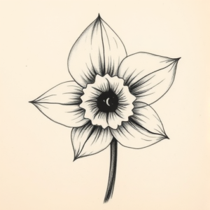 Charcoal Daffodil Tattoo