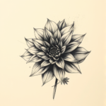 Charcoal Dahlia Tattoo