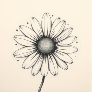 Charcoal Daisy Tattoo