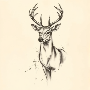Charcoal Deer Tattoo