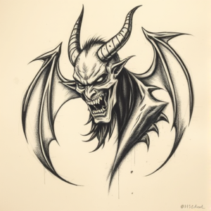 Charcoal Demon Tattoo