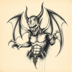 Charcoal Devil Tattoo