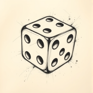 Charcoal Dice Tattoo