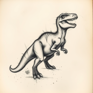 Charcoal Dinosaur Tattoo