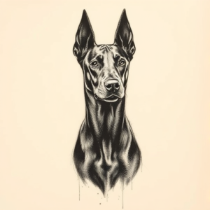 Charcoal Doberman Tattoo