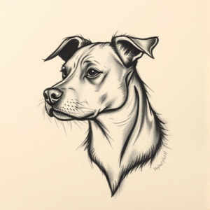 Charcoal Dog Tattoo