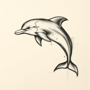 Charcoal Dolphin Tattoo