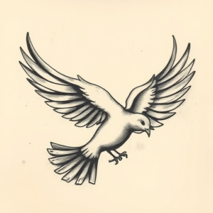 Charcoal Dove Tattoo