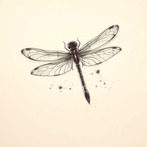 Charcoal Dragonfly Tattoo