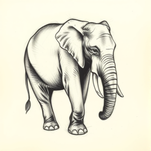 Charcoal Elephant Tattoo