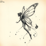 Charcoal Fairy Tattoo