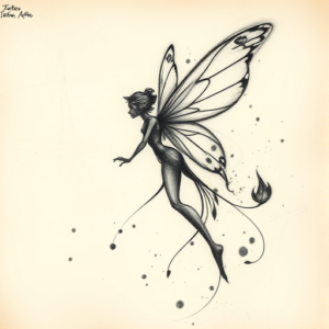 Charcoal Fairy Tattoo