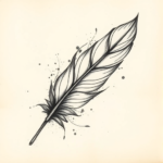 Charcoal Feather Tattoo