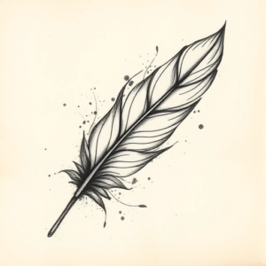Charcoal Feather Tattoo