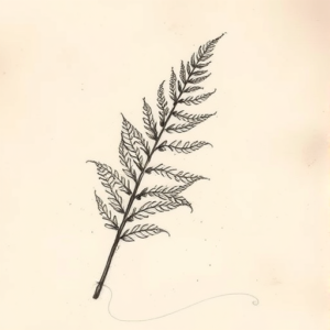 Charcoal Fern Tattoo