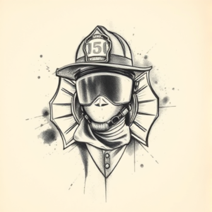 Charcoal Firefighter Tattoo