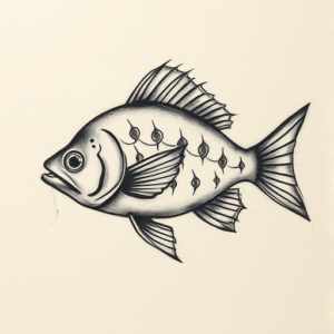Charcoal Fish Tattoo
