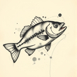 Charcoal Fishing Tattoo