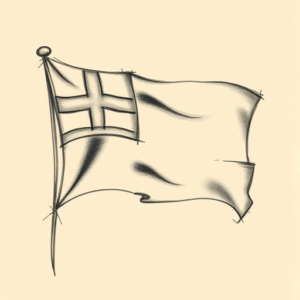 Charcoal Flag Tattoo