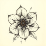Charcoal Flower Tattoo