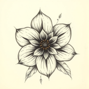 Charcoal Flower Tattoo