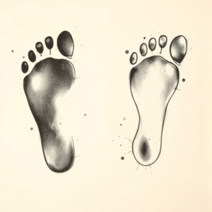Charcoal Footprint Tattoo