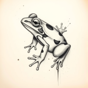 Charcoal Frog Tattoo