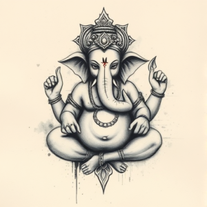 Charcoal Ganesha Tattoo