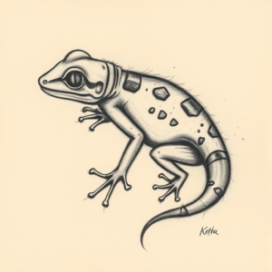Charcoal Gecko Tattoo