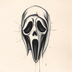 Charcoal Ghostface Tattoo
