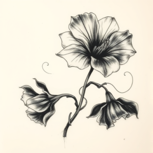 Charcoal Gladiolus Tattoo