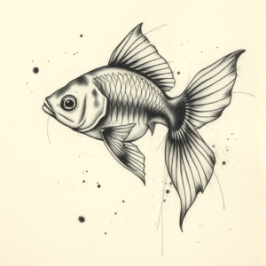 Charcoal Goldfish Tattoo