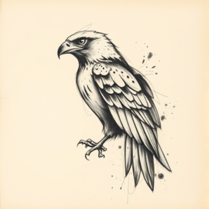 Charcoal Hawk Tattoo