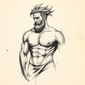 Charcoal Hercules Tattoo