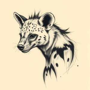 Charcoal Hyena Tattoo