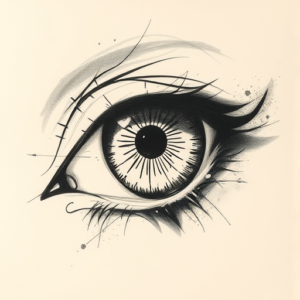 Charcoal Iris Tattoo
