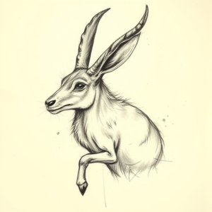 Charcoal Jackalope Tattoo