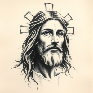 Charcoal Jesus Tattoo