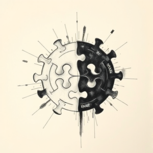 Charcoal Jigsaw Tattoo