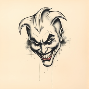 Charcoal Joker Tattoo