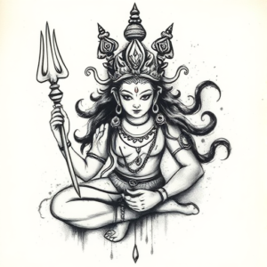 Charcoal Kali Tattoo
