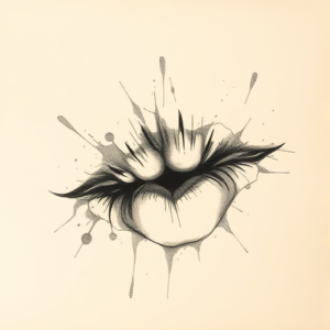 Charcoal Kiss Tattoo