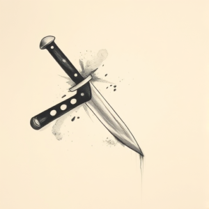 Charcoal Knife Tattoo