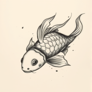 Charcoal Koi Tattoo