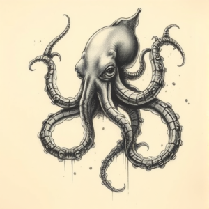 Charcoal Kraken Tattoo