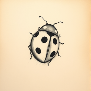 Charcoal Ladybug Tattoo