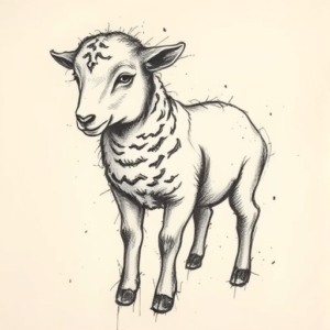 Charcoal Lamb Tattoo