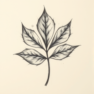 Charcoal Leaf Tattoo